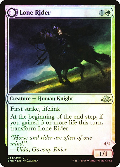 Lone Rider // It That Rides as One\nEldritch Moon\nSingle\nMagic The Gathering