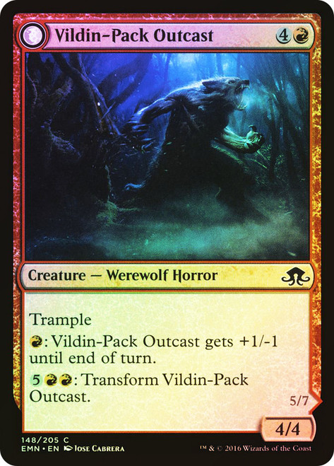 Vildin-Pack Outcast // Dronepack Kindred\nEldritch Moon\nSingle\nMagic The Gathering