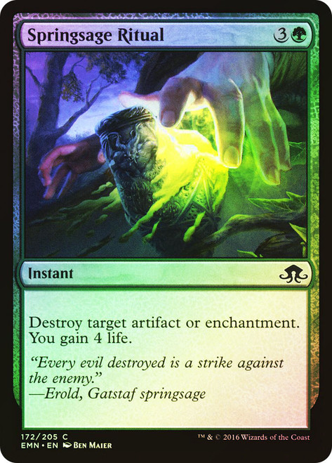 Springsage Ritual\nEldritch Moon\nSingle\nMagic The Gathering