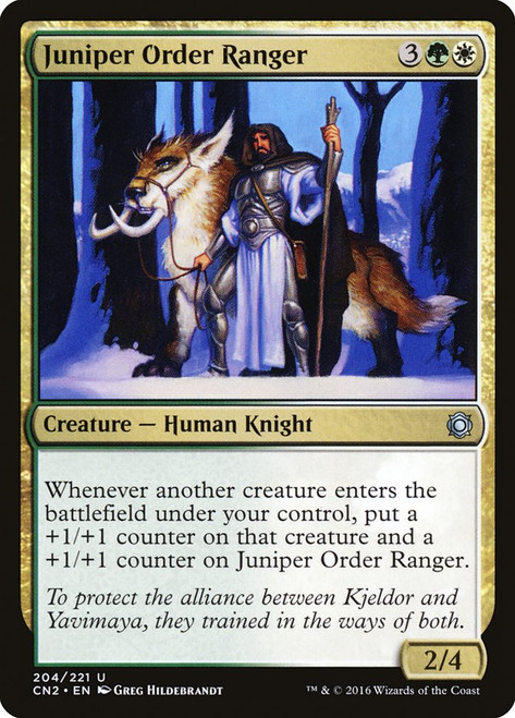 Juniper Order Ranger\nConspiracy: Take the Crown\nSingle\nMagic The Gathering