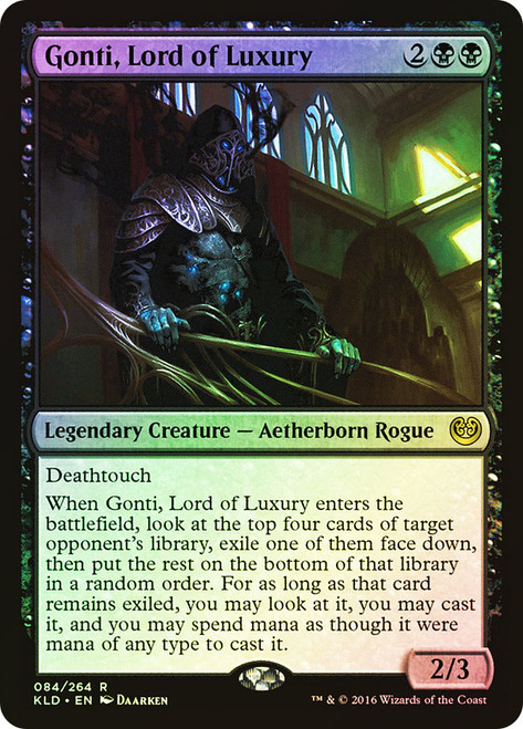 Gonti, Lord of Luxury\nKaladesh\nSingle\nMagic The Gathering