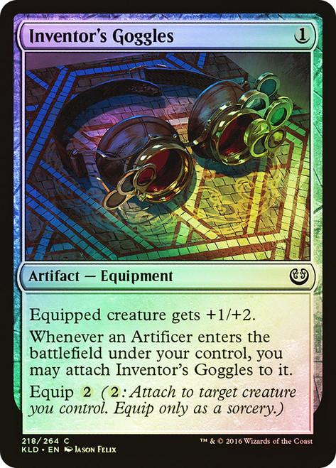 Inventor's Goggles\nKaladesh\nSingle\nMagic The Gathering