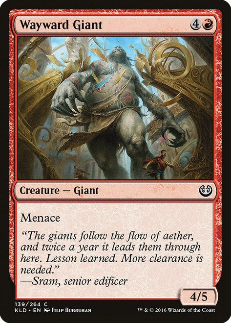 Wayward Giant\nKaladesh\nSingle\nMagic The Gathering