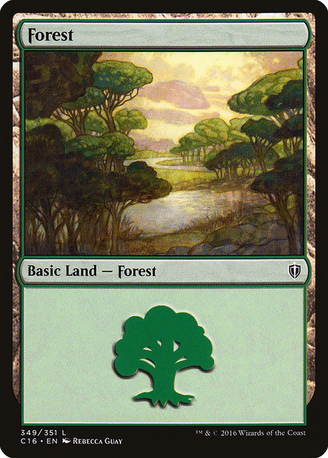 Forest (#349)\nCommander: 2016 Edition\nSingle\nMagic The Gathering