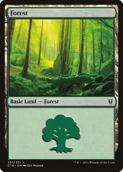 Forest (#351)\nCommander: 2016 Edition\nSingle\nMagic The Gathering
