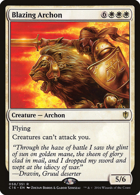 Blazing Archon\nCommander: 2016 Edition\nSingle\nMagic The Gathering