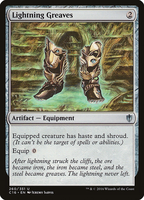 Lightning Greaves\nCommander: 2016 Edition\nSingle\nMagic The Gathering