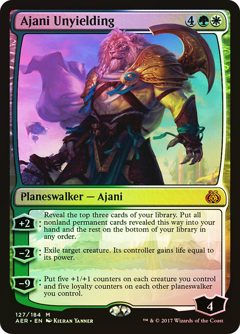 Ajani Unyielding\nAether Revolt\nSingle\nMagic The Gathering