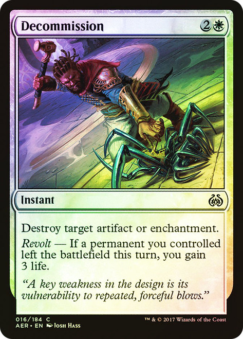 Decommission\nAether Revolt\nSingle\nMagic The Gathering
