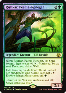 Rishkar, Peema Renegade
Aether Revolt (Foil) - German
Single
Magic The Gathering
