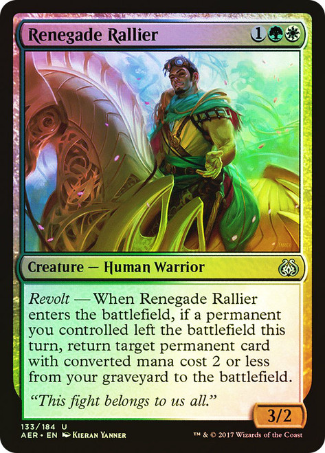 Renegade Rallier\nAether Revolt\nSingle\nMagic The Gathering