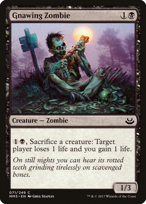Gnawing Zombie\nModern Masters: 2017 Edition\nSingle\nMagic The Gathering