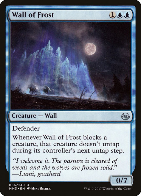 Wall of Frost\nModern Masters: 2017 Edition\nSingle\nMagic The Gathering