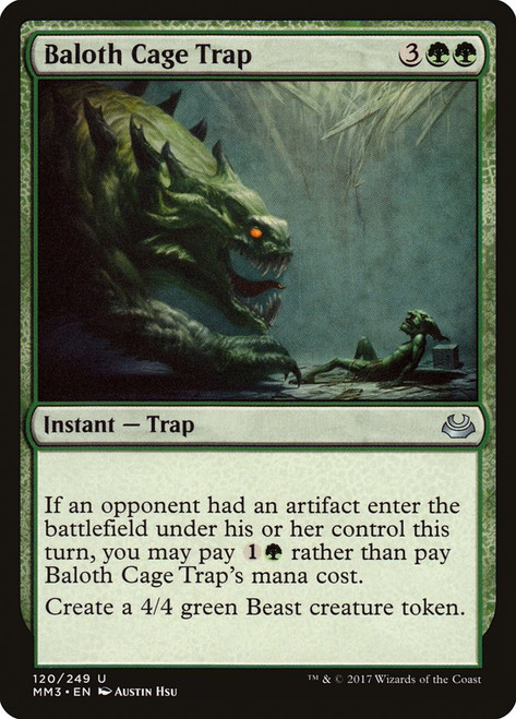 Baloth Cage Trap\nModern Masters: 2017 Edition\nSingle\nMagic The Gathering