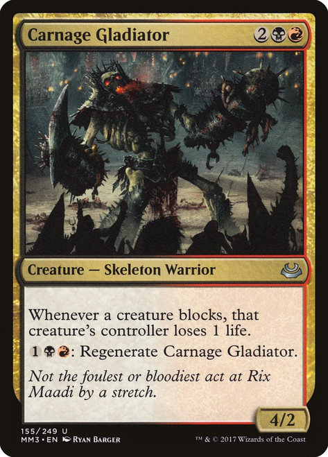 Carnage Gladiator\nModern Masters: 2017 Edition\nSingle\nMagic The Gathering