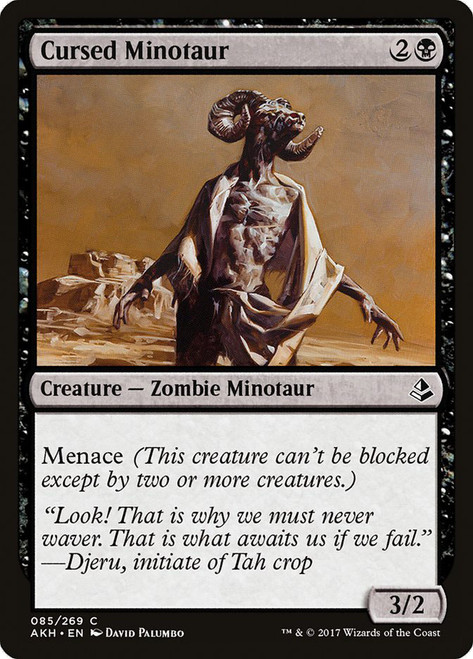 Cursed Minotaur\nAmonkhet\nSingle\nMagic The Gathering