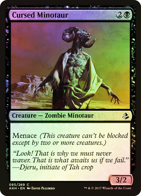 Cursed Minotaur\nAmonkhet\nSingle\nMagic The Gathering