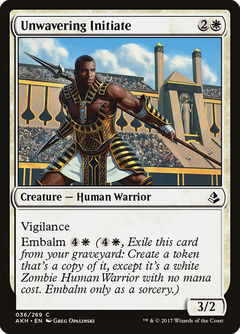 Unwavering Initiate\nAmonkhet\nSingle\nMagic The Gathering