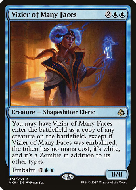 Vizier of Many Faces\nAmonkhet\nSingle\nMagic The Gathering