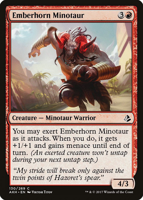Emberhorn Minotaur\nAmonkhet\nSingle\nMagic The Gathering