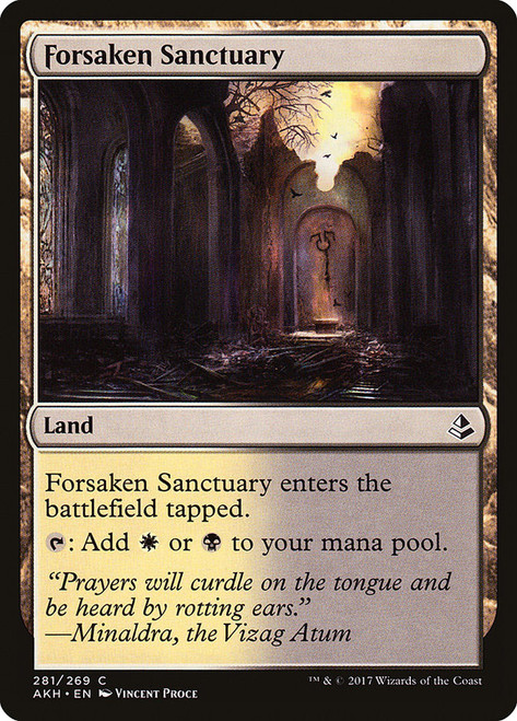 Forsaken Sanctuary (Deck Builder's Toolkit)\nAmonkhet\nSingle\nMagic The Gathering