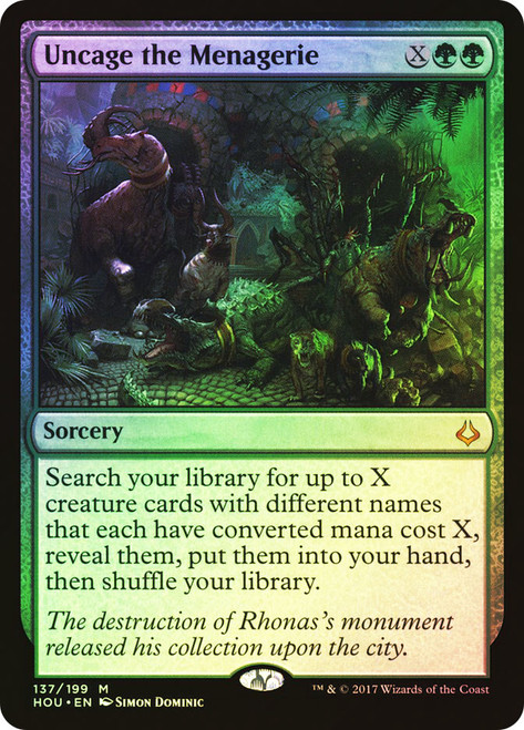 Uncage the Menagerie\nHour of Devastation\nSingle\nMagic The Gathering