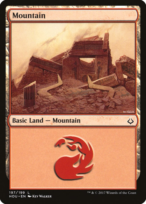 Mountain (#197)\nHour of Devastation\nSingle\nMagic The Gathering