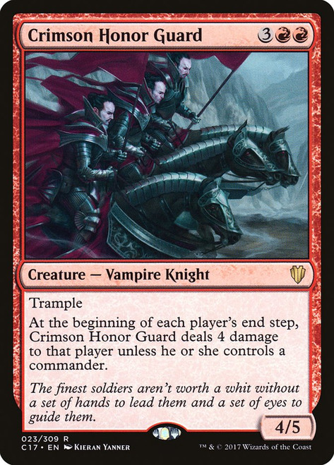 Crimson Honor Guard\nCommander: 2017 Edition\nSingle\nMagic The Gathering