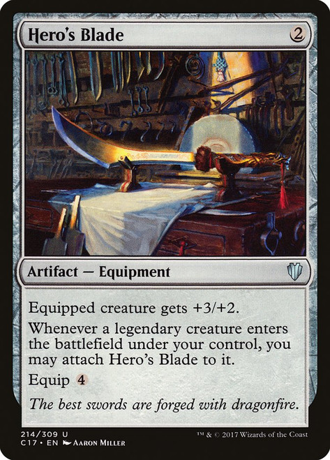 Hero's Blade\nCommander: 2017 Edition\nSingle\nMagic The Gathering