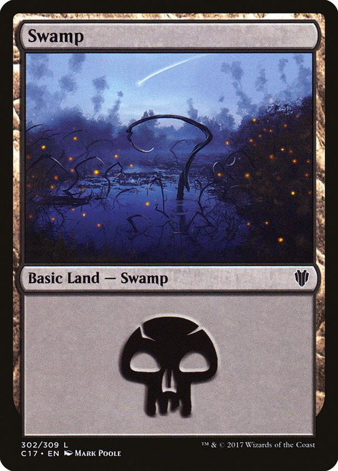 Swamp (#302)\nCommander: 2017 Edition\nSingle\nMagic The Gathering