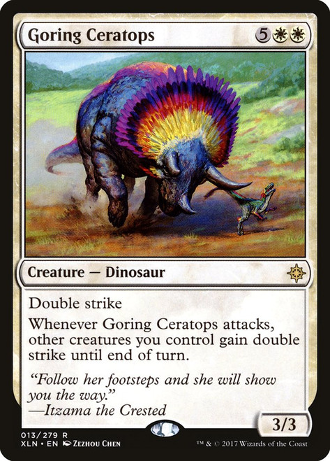 Goring Ceratops\nIxalan\nSingle\nMagic The Gathering