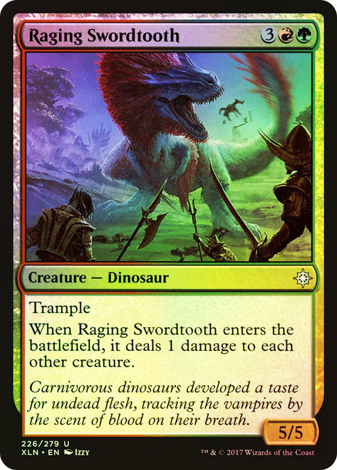 Raging Swordtooth\nIxalan\nSingle\nMagic The Gathering