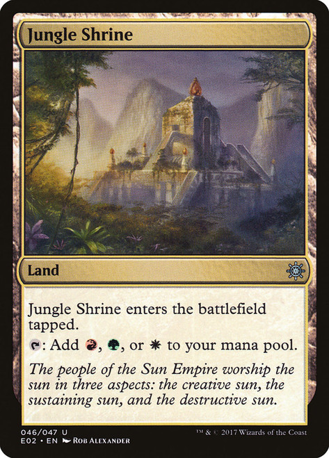 Jungle Shrine\nExplorers of Ixalan\nSingle\nMagic The Gathering