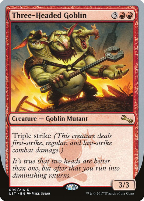 Three-Headed Goblin\nUnstable\nSingle\nMagic The Gathering