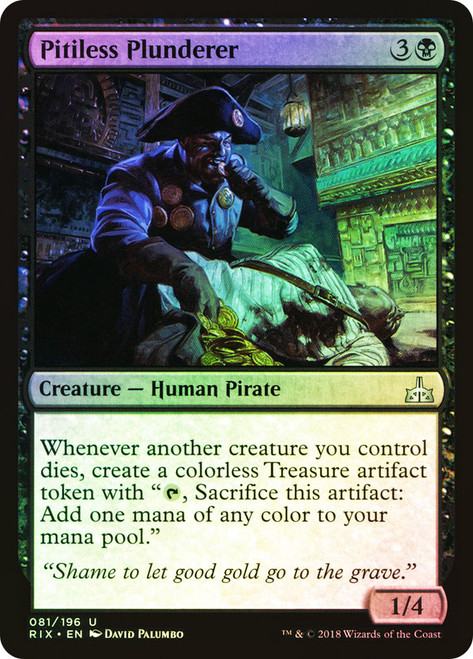 Pitiless Plunderer\nRivals of Ixalan\nSingle\nMagic The Gathering