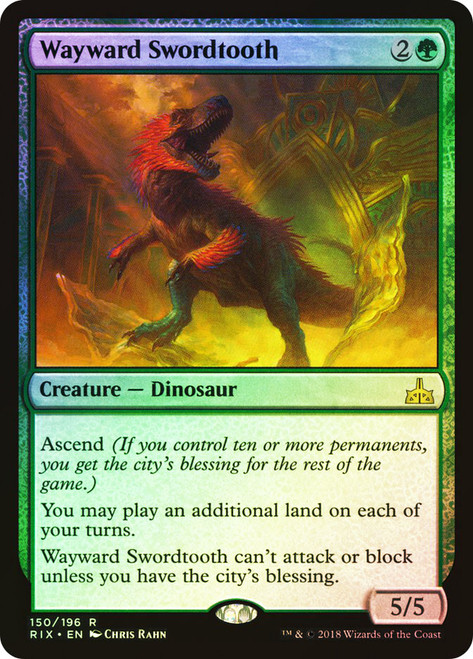 Wayward Swordtooth\nRivals of Ixalan\nSingle\nMagic The Gathering