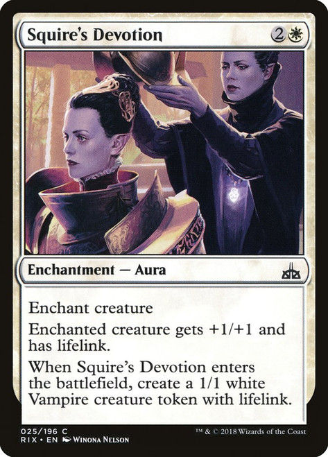 Squire's Devotion\nRivals of Ixalan\nSingle\nMagic The Gathering