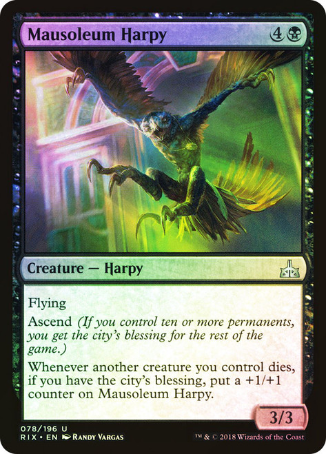 Mausoleum Harpy\nRivals of Ixalan\nSingle\nMagic The Gathering
