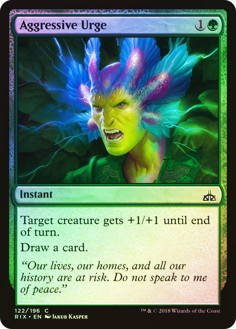 Aggressive Urge\nRivals of Ixalan\nSingle\nMagic The Gathering