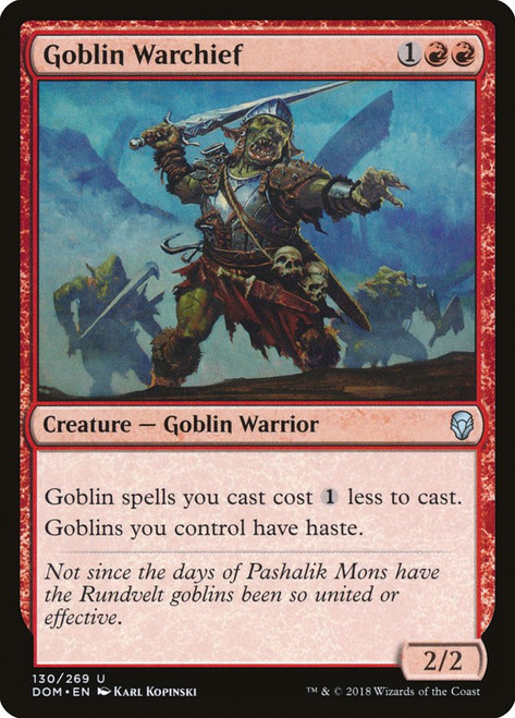 Goblin Warchief\nDominaria\nSingle\nMagic The Gathering