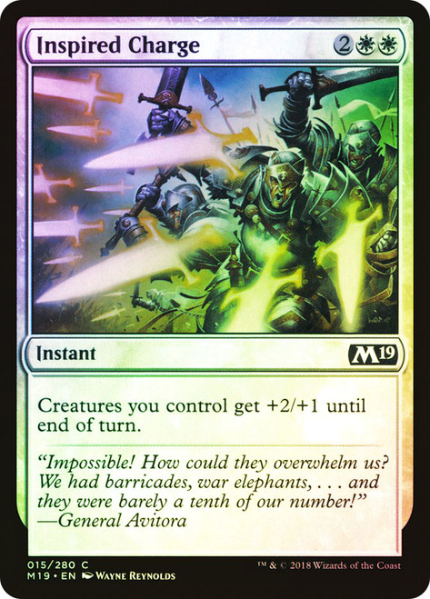 Inspired Charge\nCore Set 2019\nSingle\nMagic The Gathering