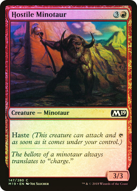 Hostile Minotaur\nCore Set 2019\nSingle\nMagic The Gathering