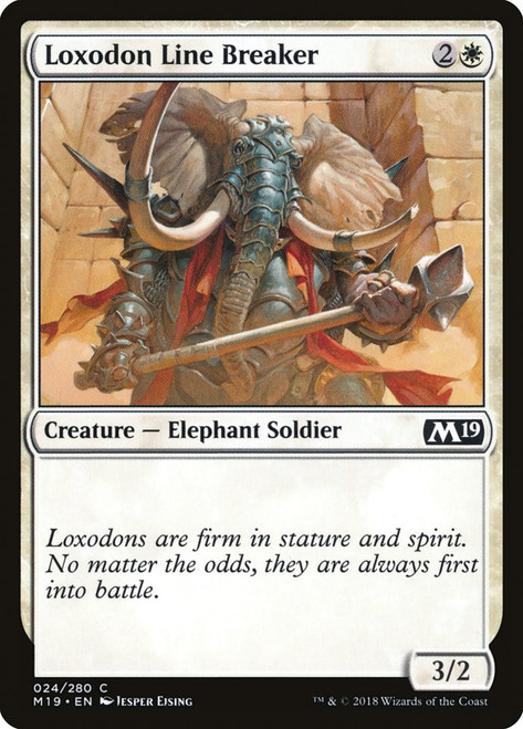 Loxodon Line Breaker\nCore Set 2019\nSingle\nMagic The Gathering