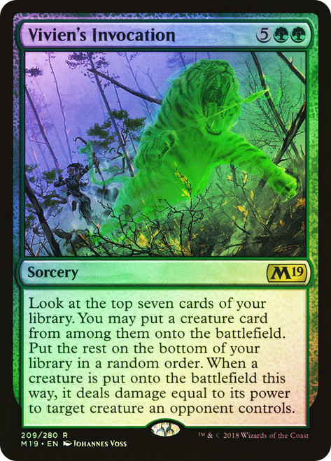 Vivien's Invocation\nCore Set 2019\nSingle\nMagic The Gathering