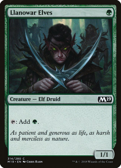 Llanowar Elves (Welcome Deck)\nCore Set 2019\nSingle\nMagic The Gathering