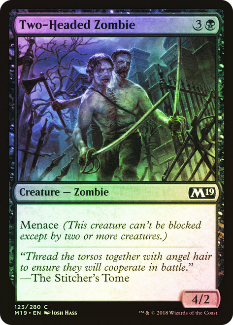 Two-Headed Zombie\nCore Set 2019\nSingle\nMagic The Gathering