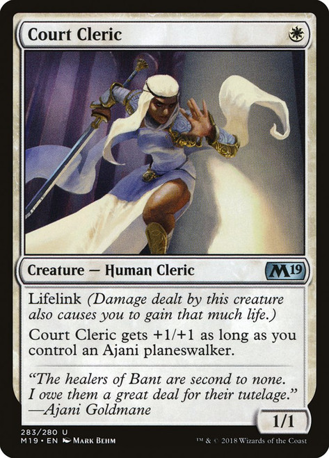 Court Cleric (Planeswalker Deck)\nCore Set 2019\nSingle\nMagic The Gathering