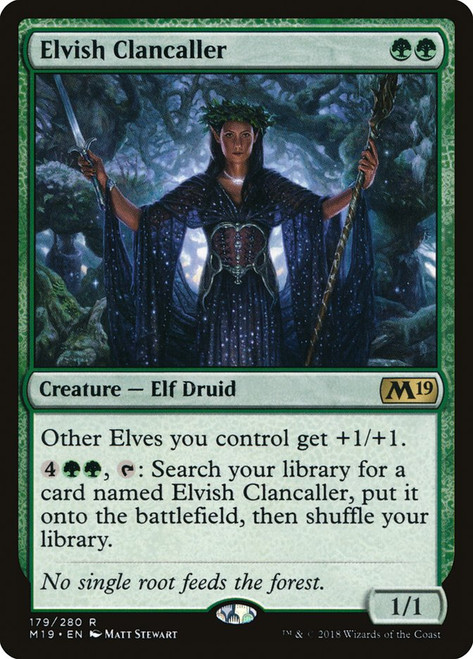 Elvish Clancaller\nCore Set 2019\nSingle\nMagic The Gathering