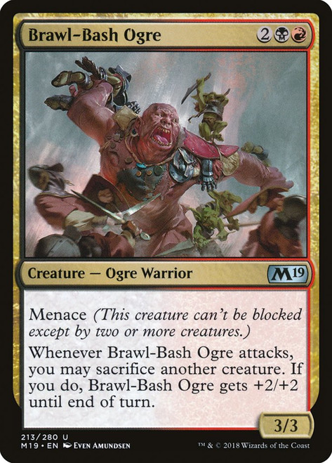 Brawl-Bash Ogre\nCore Set 2019\nSingle\nMagic The Gathering