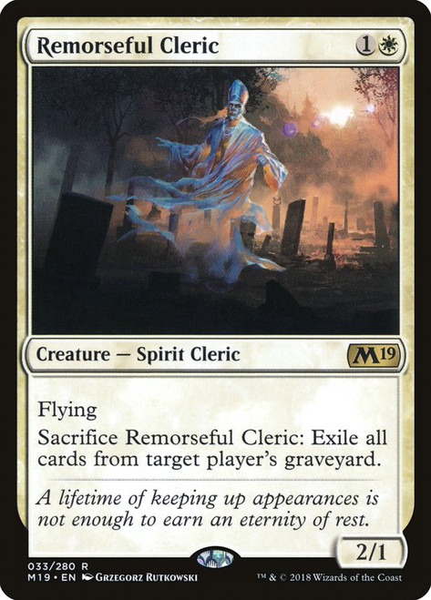 Remorseful Cleric\nCore Set 2019\nSingle\nMagic The Gathering